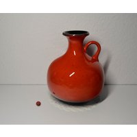 Henkelvase Jasba 1231-20 Aus Keramik/Rot-Schwarz 70Er West German Pottery Vintage Tischdeko Wohndeko Fat Lava von CreativeMacroArt