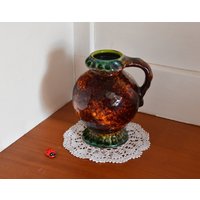 Henkelvase Von Dümler & Breiden 02/13 Aus Keramik/Braun-Grün-Glitzernd 70Er West German Pottery Vintage Retro Wohndeko von CreativeMacroArt