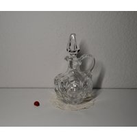 Hübsche Karaffe Aus Schwerem Kristallglas/18, 5cm Hoch Flasche Für Likör Oä Fensterschliff Vintage 80Er Tischdeko Barzubehör von CreativeMacroArt