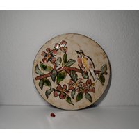 Hübsche Ruscha Art Wandplatte Aus Keramik Mit Vogel/28cm Durchm. 70Er Vintage West German Pottery Wanddeko Wohndeko von CreativeMacroArt