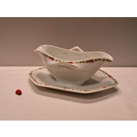 Hübsche Sauciere Von Hertel & Jacob Bavaria Aus Porzellan/23, 5x14x9cm 60Er Mid Century Vintage Retro Soßenschüssel Blumen von CreativeMacroArt