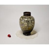 Hübsche Vase Mit Silberbemalung "Venedig/Gondel" Rauchglas 12cm Hoch Vintage Silver Overlay Sesto Fiorentino Italy von CreativeMacroArt