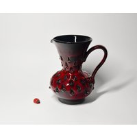 Keramikkrug Von Bitossi Fratelli Fanciullacci 05/15 Italy/"Erdbeere" Henkelvase 60Er Mid Century Strawberry 14cm Hoch Vintage von CreativeMacroArt
