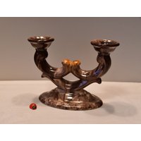 Kerzenständer Von Jasba Aus Keramik/2-Flammig Laufglasur Kerzenhalter 18x8, 5x13cm West German Pottery 60Er Vintage Retro von CreativeMacroArt