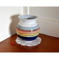 Kmk Kupfermühle "Rainbow" Vase Aus Keramik/Erik Hallberg 90Er Vintage Retro 12cm Hoch West German Pottery Wohndeko von CreativeMacroArt