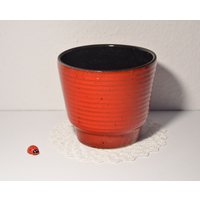 Kultiger Übertopf Aus Keramik/Evtl Marei Blumentopf Pflanzgefäß Rot-Lila West German Pottery 11cm Hoch 70Er 80Er Wohndeko von CreativeMacroArt