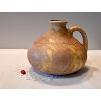 Ruscha Art Vase 303-2/Kugelvase Keramik Braun-Marmoriert 60Er 70Er West German Pottery Henkelvase Vintage von CreativeMacroArt