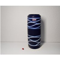 Scheurich Keramikvase 532-28/Dunkelblau-Weiß 70Er West German Pottery Vintage Wohndeko Tischdeko Fat Lava von CreativeMacroArt