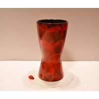 Scheurich Vase 244-17/Keramik Blumenvase Rot-Schwarz 60Er 70Er West German Pottery Vintage Retro Fat Lava von CreativeMacroArt