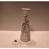 Scheurich Vase 520-22 Aus Keramik/Handbemalt Abstraktes Blumendekor 50Er 60Er Mid Century West German Pottery Vintage Retro von CreativeMacroArt