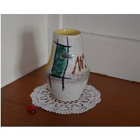 Scheurich Vase 537-11 Europ Linie Aus Keramik/Handgemaltes Dekor West German Pottery 60Er Mid Century Vintage Retro von CreativeMacroArt