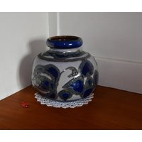 Scheurich Vases 284-15 Aus Keramik/Fat Lava Grau-Blau 70Er West German Pottery Vintage Retro Wohndeko Tischdeko von CreativeMacroArt