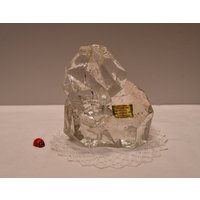 Schwere Solifleur Blockvase Von Joska Aus Kristallglas in Eisbergform/13cm Hoch Vintage Retro Wohndeko Tischdeko Handarbeit von CreativeMacroArt