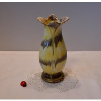 Süße Vase "Foreign 320" Aus Keramik/Laufglasur Blütenform 15, 5cm Hoch 50Er 60Er Mid Century West German Pottery Vintage von CreativeMacroArt