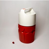 Thermobehälter "Henkelmann" Von Dr. Zimmermann Starkglas/Isolierbehälter 70Er Lunchbox 24, 5cm Hoch Rotpunkt Camping Vintage von CreativeMacroArt