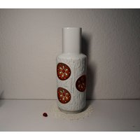 Tolle Porzellanvase Von Joh. Seltmann Vohenstrauß/Blumendekor Borkenstruktur 70Er Op Art Flower Power 28cm Hoch Tischdeko von CreativeMacroArt