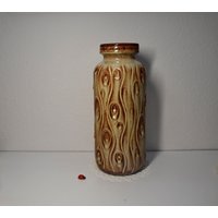Tolle Scheurich Keramikvase 288-30 "Koralle"/Creme-Braun 70Er West German Pottery Vintage Wohndeko Tischdeko Space Age von CreativeMacroArt