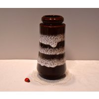 Tolle Scheurich Vase 209-18 Aus Keramik/Weiße Fat Lava Glasur West German Pottery 60Er 70Er Vintage Retro Blumenvase von CreativeMacroArt