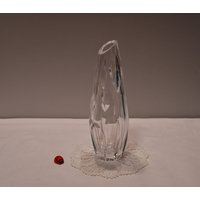Tolle Vase Aus Kristallglas/18cm Hoch Geschliffenes Dekor 70Er Jahre Wohndeko Tischdeko Vintage Retro Solifleur von CreativeMacroArt