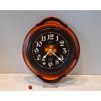 Tolle Wanduhr Von Eloma Quartz Germany/Küchenuhr 26x22, 5cm Keramikgehäuse Batteriebetrieben 70Er Vintage Retro von CreativeMacroArt