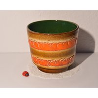 Toller Übertopf Aus Keramik/Blumentopf Pflanzgefäß 10cm Hoch 60Er Mid Century Vintage Planter West German Pottery Spara? von CreativeMacroArt