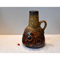 Vase Dümler & Breiden 1054/22 Jig/Keramik Fat Lava 60Er 70Er Brauntöne West German Pottery Henkelvase Vintage Retro von CreativeMacroArt