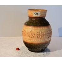 Vase Von Bay 660 17/Keramik 60Er 70Er West German Pottery Fat Lava Blumendekor Retro Vintage Etikett von CreativeMacroArt