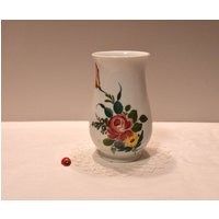 Vase Von Hutschenreuther Germany Aus Porzellan Mit Blumendekor/15cm Hoch Vintage Retro 90Er Wohndeko Tischdeko von CreativeMacroArt