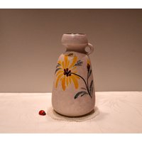Vase Von Ü Keramik/Übelacker 1534/18 Aus Handgemaltes Blumendekor West German Pottery 50Er 60Er Mid Century Vintage von CreativeMacroArt