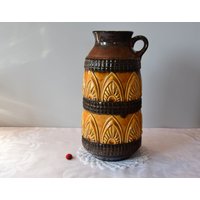 Vase Von Ü Keramik Übelacker 1781/25/Fat Lava Henkelvase 60Er 70Er West German Pottery Blumenvase Vintage Retro von CreativeMacroArt