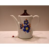 Vintage Kaffeekanne Von Seltmann Weiden/Porzellan Buntes Blumendekor 70Er Jahre Flower Power Retro von CreativeMacroArt