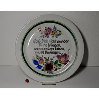 Wandteller Aus Porzellan Mit Spruch "Laß Dich Nicht Der Ruhe Bringen"/Kahla Ddr & W. Ott Radebeul 28cm 70Er Wohndeko von CreativeMacroArt