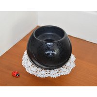 steuler Kerzenhalter Aus Keramik in Schwarz/7cm Hoch Kerzenständer West German Pottery 80Er Vintage Retro Tischdeko von CreativeMacroArt