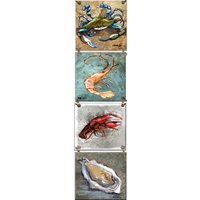 Vier Fliesen Original Art Louisiana Sea Life Wanddekor Vier Fliesen Original Art Louisiana Sea Life Wanddekor von CreativeMood