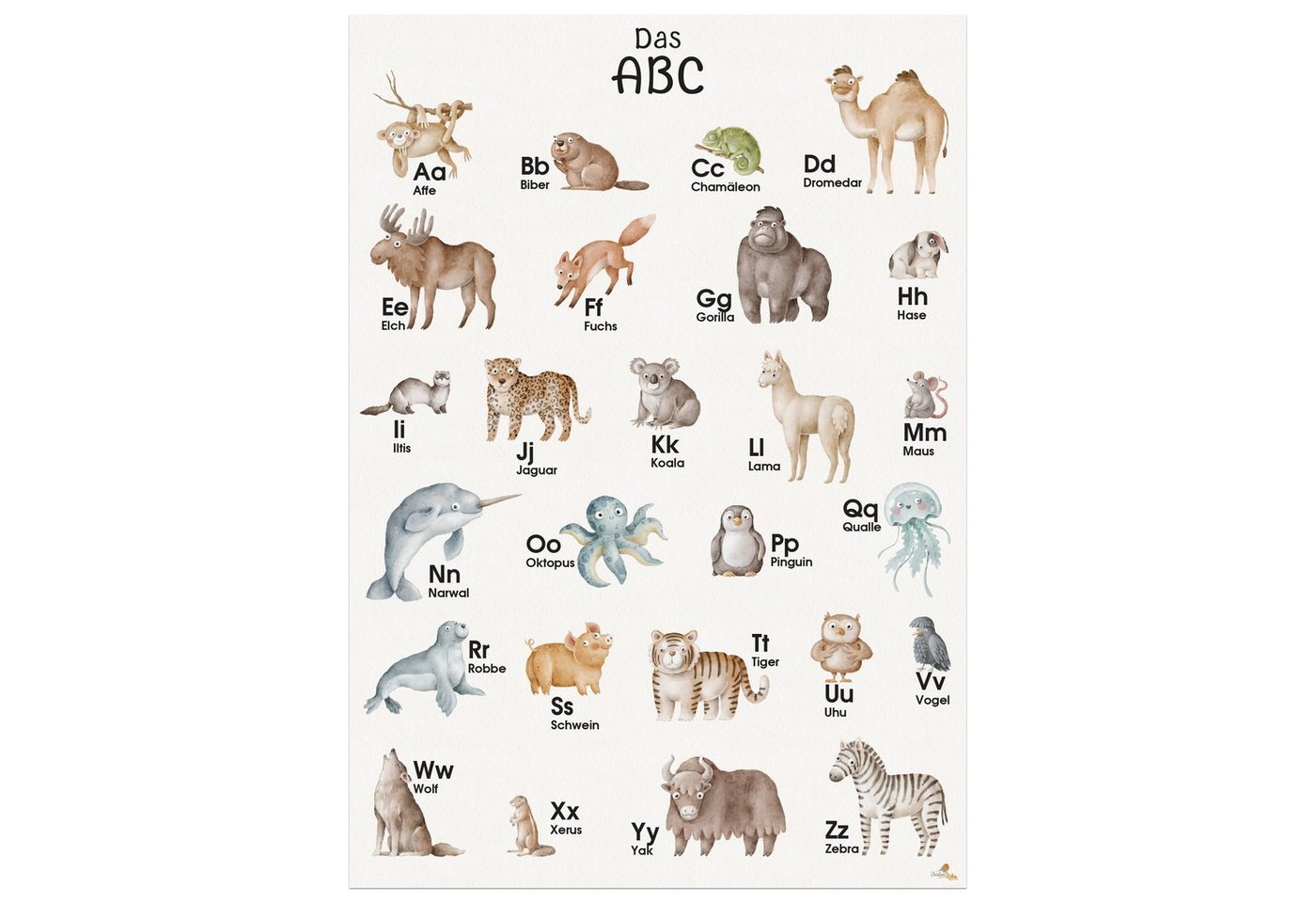 CreativeRobin Poster ABC Poster mit Tier Alphabet, A3 Größe von CreativeRobin