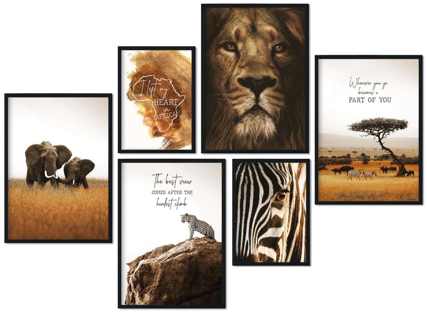 CreativeRobin Poster » Afrika « Poster-Set als Wohnzimmer Deko, CreativeRobin, Afrika von CreativeRobin