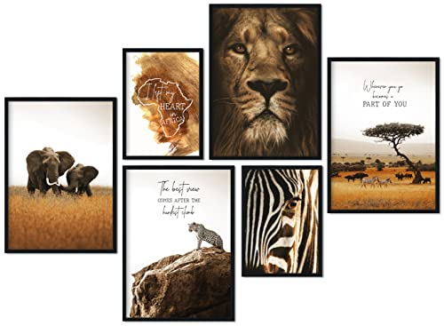 CreativeRobin » Afrika « Premium Poster-Set als Wohnzimmer Deko | 4x A3 + 2x A4 Wandbilder Collage von CreativeRobin
