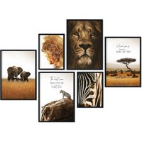 Afrika Poster Set Als Wohnzimmer Deko | 4x A3 + 2x A4 Wandbilder Collage Ohne Rahmen » « von CreativeRobins