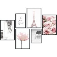Creativerobin Poster Set Als Wohnzimmer Deko | 4x A3 + 2x A4 Wandbilder Collage Ohne Rahmen » Fashion & Architektur « von CreativeRobins