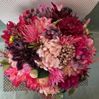 Künstlicher Sommer-Herbst Strauß in Kräftigen Rosa-Pink Tönen Künstlicher Sommer-Herbst Strauß in Kräftigen Rosa-Pink Tönen von CreativeSeidenblumen