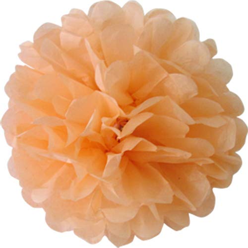 Creativery 1 Papier Pompon 20cm (apricot 714) // Pompom Bommel Papier Kugel Seidenpapier Pompon Blumen Deko Hängedeko Raumdeko von Creativery