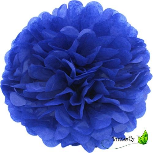 Creativery 1 Papier Pompon 50cm XXL (blau 352 / königsblau/Royalblau) // Pompom Bommel Kugel Seidenpapier Blumen Deko Hängedeko Raumdeko von Creativery