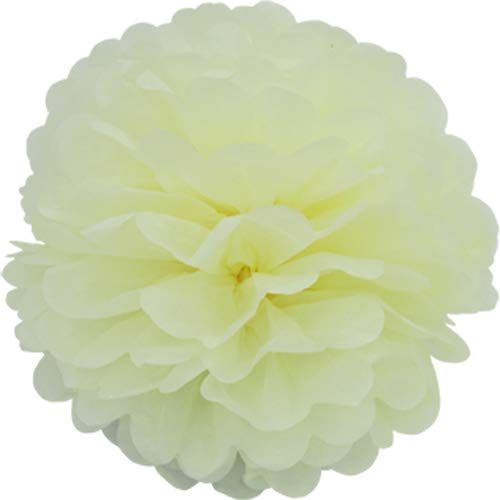 Creativery 1 Papier Pompon 50cm XXL (Creme/hellcreme 820) // Pompom Bommel Kugel Seidenpapier Blumen Deko Hängedeko Raumdeko von Creativery