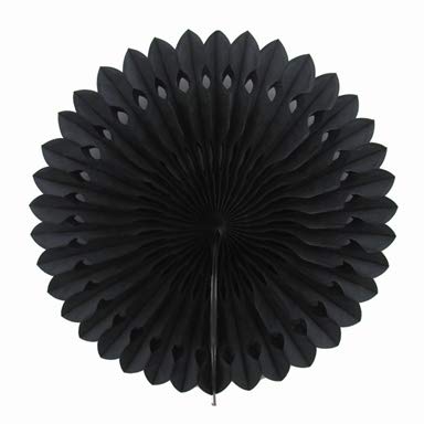 Creativery 1 Papierfächer 25cm (schwarz 030) // Deko Papier Fächer Rosetten Blumen Raumdeko Papierrosetten Hängedeko von Creativery