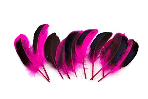 10 Entenfedern ca. 10-15cm (fuchsia/magenta 183D) // Echte Federn Ente Natur Deko Bastelfedern Dekofedern Duck von Creativery