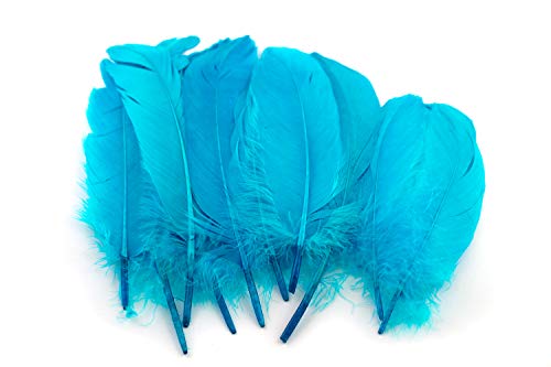 10 Gänsefedern 15-20cm (dunkel türkis 340D) // Echte Federn Bastelfedern Schmuckfedern Dekofedern Vogelfedern Dekofedern von Creativery