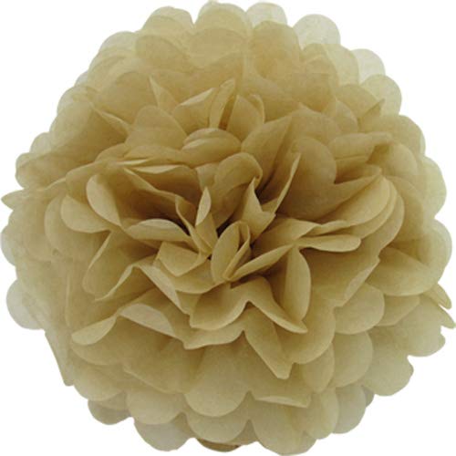 Creativery 10 Papier Pompon 20cm Set (Gold 687) // Pompom Bommel Papier Kugel Seidenpapier Pompon Blumen Deko Hängedeko Raumdeko von Creativery