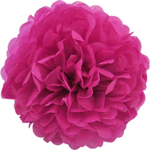 Creativery 10 Papier Pompons 12cm Set (Fuchsia/Magenta 183D) // Pompom Bommel Papier Kugel Seidenpapier Pompon Blumen Deko Hängedeko Raumdeko von Creativery