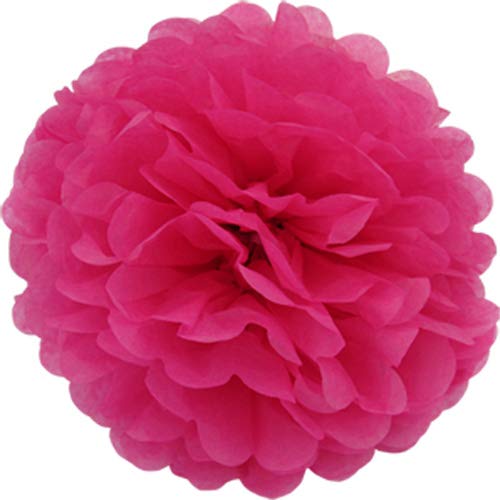 Creativery 10 Papier Pompons 35cm NEU (Fuchsia/pink 187) // Pompoms Bommel Kugel Seidenpapier Pom Pom Deko Hängedeko Raumdeko Blumen Pompon von Creativery