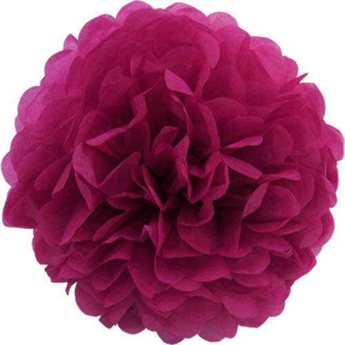 Creativery 10 Papier Pompons 35cm NEU (Magenta/Purpur 400) // Pompoms Bommel Kugel Seidenpapier Pom Pom Deko Hängedeko Raumdeko Blumen Pompon von Creativery